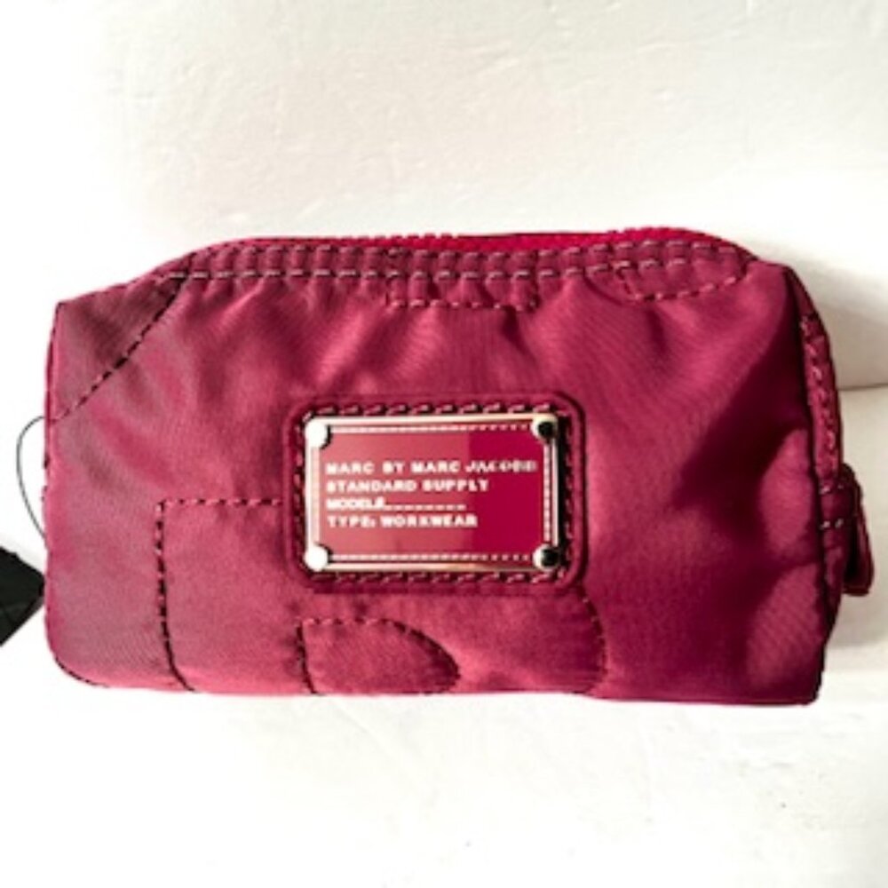 Marc Jacobs Quilted Pouch Burgundy  ( New with Tag )